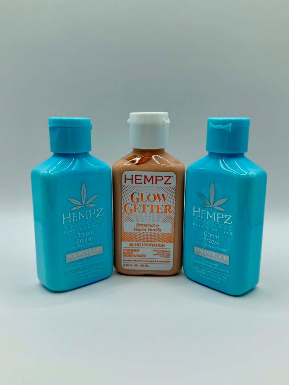 Hempz Travel Size Body Moisturizer Bundle - Ocean Breeze & Glow Getter - New